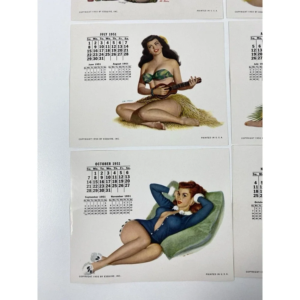 1951 Esquire‎ Magazine Desktop Pinup Calendar Holder ~ 12 Months